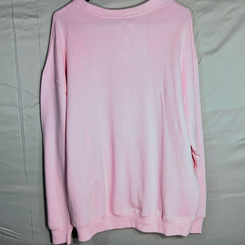 Women's Sanrio XXL Pink Barbiecore Lightweight Hemmed Crew Sweatshirt - Picture 5 of 7